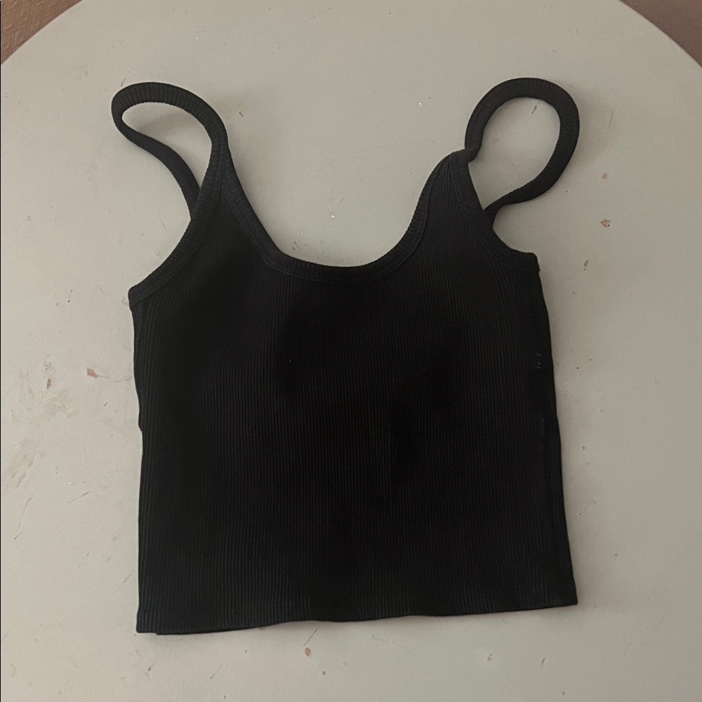 ARQ Black Ribbed Camisole Top